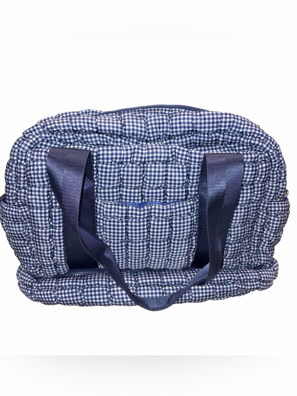 NEW AS Revival Altar’d State Blue & White Quilted Gingham Gym Tote Laptop Bag